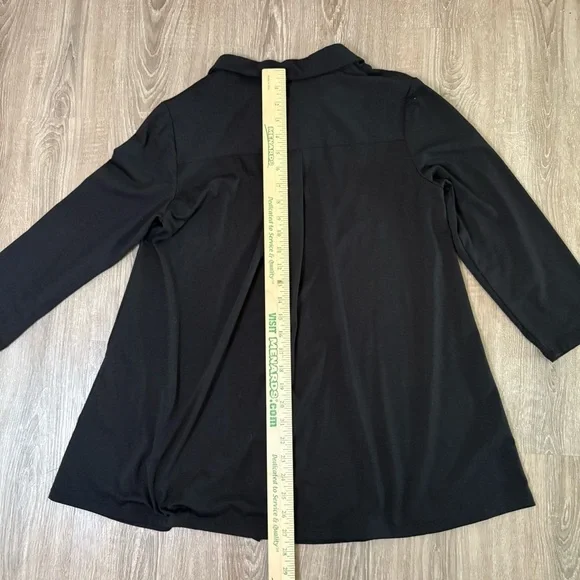 Peter Nygard Tunic Womens Sz S Black Top Blouse Stretch Shirt Lagenlook​​ - Picture 7 of 7